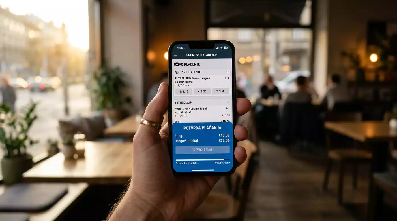 Jeton kasa unutar mobilne aplikacije sportbooka - proces uplate