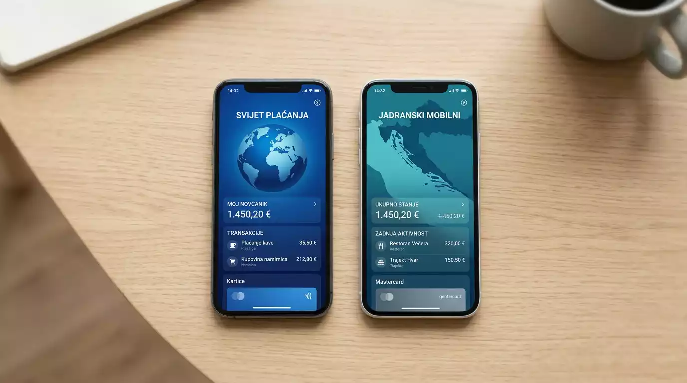 Usporedba globalnog Jeton e-novčanika i hrvatskog Aircasha